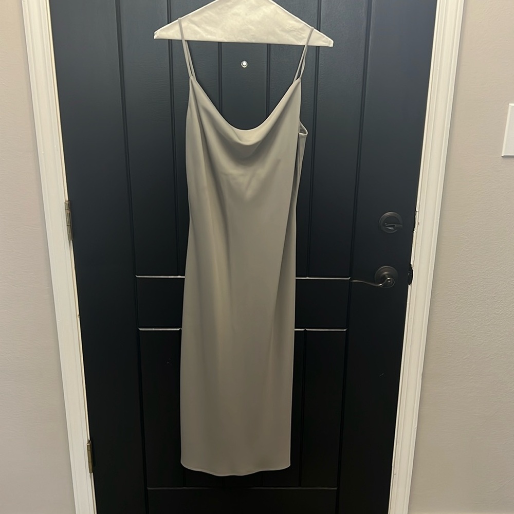 Gray midi slip dress